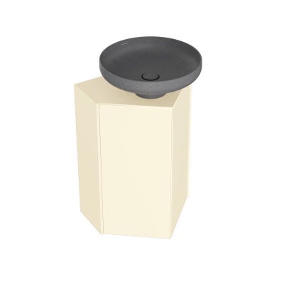 Тумба-модуль Caravan/Караван под раковину со столешницей без боковин, подвесная 50, нажимное открывание, сливочная матовая Тумба-модуль Caravan/Караван под раковину со столешницей без боковин, подвесная 50, нажимное открывание, сливочная матовая