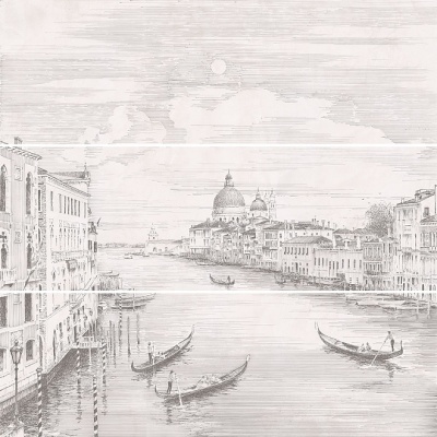 Панно Город на воде Venice матовый (из 3 ч. разм. 25х75) обрезной 75x75x0,9 Панно Город на воде Venice матовый (из 3 ч. разм. 25х75) обрезной 75x75x0,9