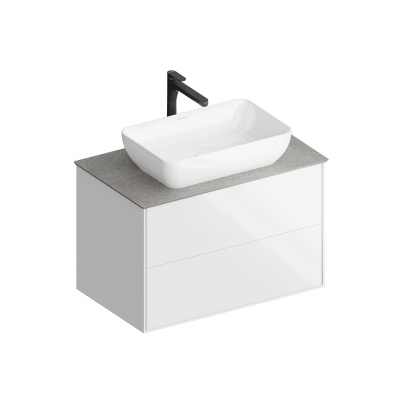 Тумба Plaza Modern/Плаза Модерн подвесная 80 белый 2 ящика