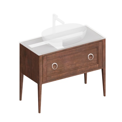 Тумба Plaza Classic/Плаза Классик напольная 1+1 ящик 100, орех матовый