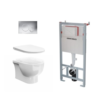 Комплект с подвесным унитазом БОНДЖОРНО ПРО и кнопкой управления хром-глянец (круглая) Комплект с подвесным унитазом БОНДЖОРНО ПРО и кнопкой управления хром-глянец (круглая)