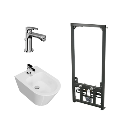 Комплект с подвесным биде ПЛАЗА МОДЕРН и смесителем ОЛЕ Комплект с подвесным биде ПЛАЗА МОДЕРН и смесителем ОЛЕ