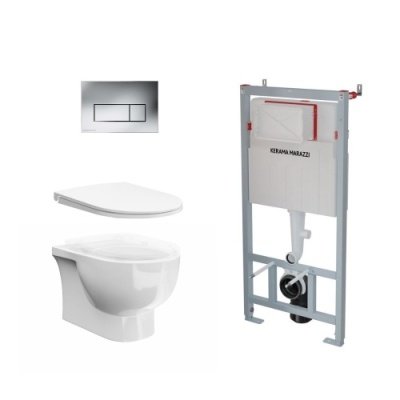 Комплект с подвесным унитазом БОНДЖОРНО ПРО и кнопкой управления хром-глянец Комплект с подвесным унитазом БОНДЖОРНО ПРО и кнопкой управления хром-глянец