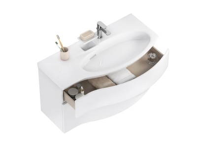 Тумба RIVA подвесная правая 100, белая матовая Тумба RIVA подвесная правая 100, белая матовая