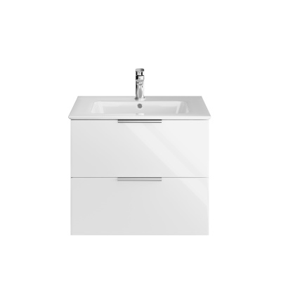 Тумба PIANO Forte подвесная 65 см, 2 ящика, белый глянцевый