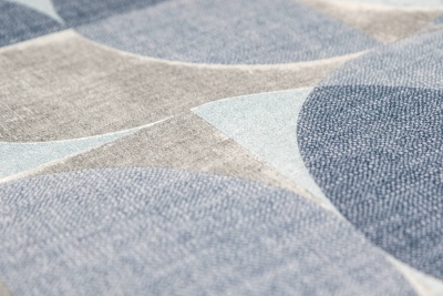 Обои виниловые на флизелиновой основе Шафран мотив, синий, круги