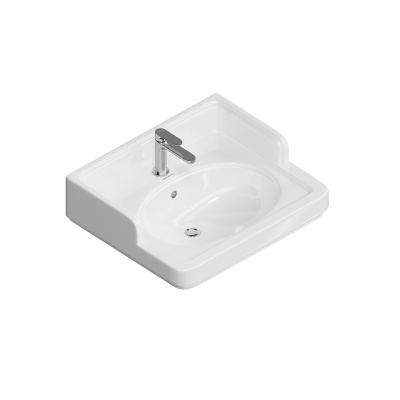 Раковина POMPEI подвесная/мебельная 60, белая глянцевая