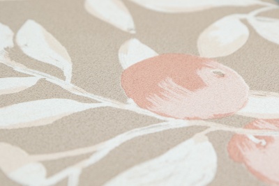 Обои виниловые на флизелиновой основе Шафран мотив, бежевый, апельсины