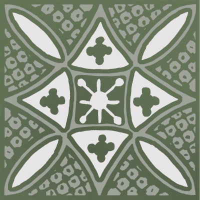 Декор Бахия 2 зелёный глянцевый 9,8x9,8x0,7