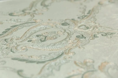 Обои виниловые на флизелиновой основе Ориент мотив, зелёный