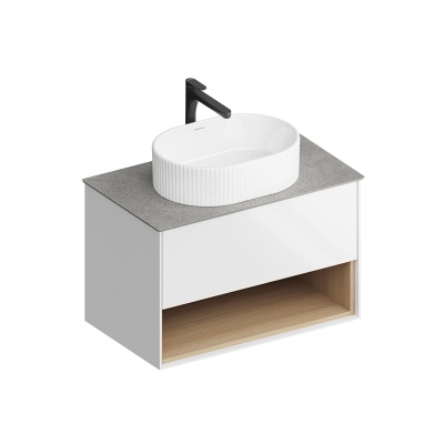 Тумба PLAZA Modern подвесная 80 белый 1 ящик + полка Тумба PLAZA Modern подвесная 80 белый 1 ящик + полка