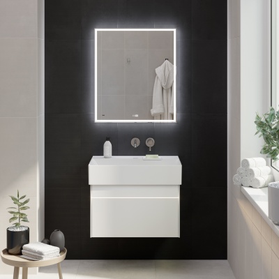 Зеркало TECNO c LED 70 с подсветкой, с функцией антизапотевание, белый глянцевый Зеркало TECNO c LED 70 с подсветкой, с функцией антизапотевание, белый глянцевый