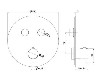 Встраиваемый термостатический смеситель для душа ETERNA, брашированная медь
