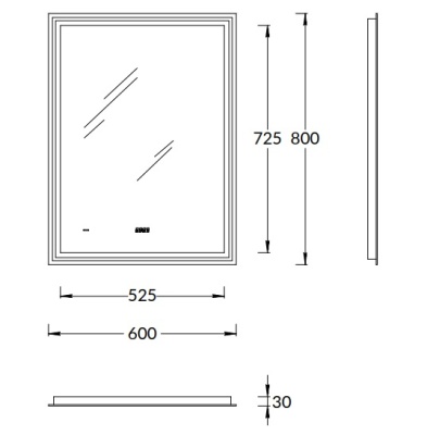 Зеркало TECNO c LED 60 с подсветкой, с функцией антизапотевание, белое глянцевое Зеркало TECNO c LED 60 с подсветкой, с функцией антизапотевание, белое глянцевое
