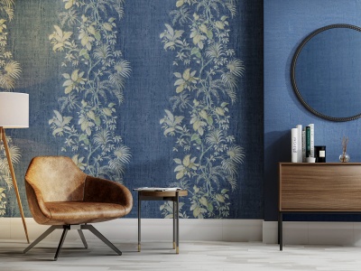 Обои виниловые Оранжерея мотив, синий