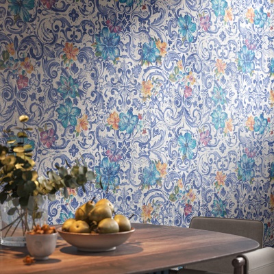 Обои виниловые Азулежу мотив, цветной Обои виниловые Азулежу мотив, цветной