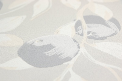 Обои виниловые на флизелиновой основе Шафран мотив, серый, апельсины