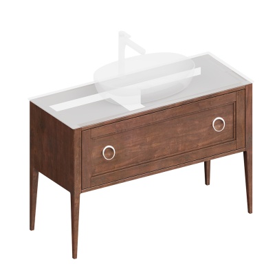 Тумба PLAZA Classic NEO напольная 1+1 ящик 120, орех матовый