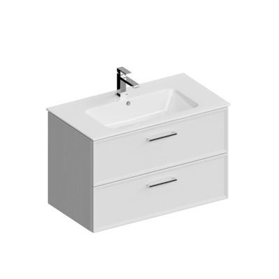 Тумба PIANO Classic подвесная 85 см, 2 ящика, ясень белый матовый Тумба PIANO Classic подвесная 85 см, 2 ящика, ясень белый матовый