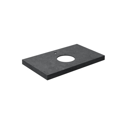 Столешница из керамогранита для накладных раковин, Роверелла 80 см, серый темный натуральный Столешница из керамогранита для накладных раковин, Роверелла 80 см, серый темный натуральный