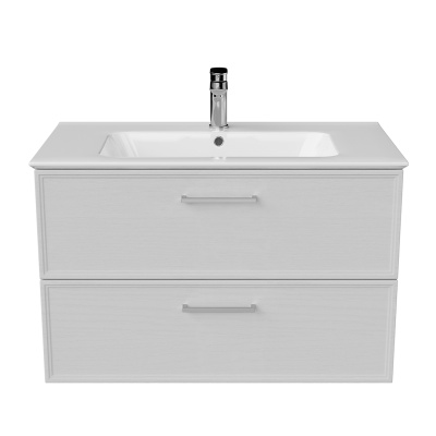 Тумба PIANO Classic подвесная 85 см, 2 ящика, ясень белый матовый Тумба PIANO Classic подвесная 85 см, 2 ящика, ясень белый матовый