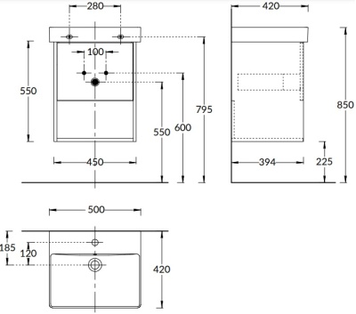 Тумба PRO подвесная 1 ящик 50, вяз