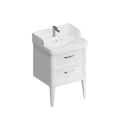 Тумба POMPEI напольная с 2 ящиками 60, белая глянцевая Тумба POMPEI напольная с 2 ящиками 60, белая глянцевая