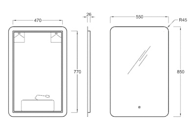 Зеркало PRO с подсветкой LED 55