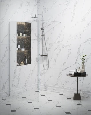 Душевая колонна NOTA на 2 потока с механическим смесителем с ручным душем на 5 режимов, хром