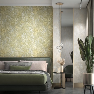 Обои виниловые Экзотика мотив, зелёный