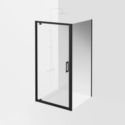 Душевая боковая панель VETRO, 100х195, матовый черный Душевая боковая панель VETRO, 100х195, матовый черный