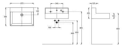 Раковина LOGICA M мебельная\подвесная cо встроенным смесителем 65, белая глянцевая Раковина LOGICA M мебельная\подвесная cо встроенным смесителем 65, белая глянцевая