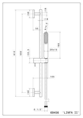 Душевая стойка OLE без выхода для подачи воды, матовый черный Душевая стойка OLE без выхода для подачи воды, матовый черный