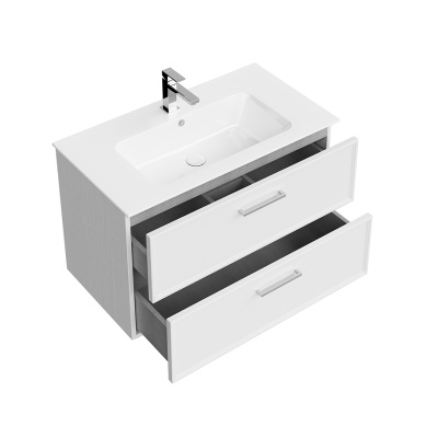 Тумба PIANO Classic подвесная 85 см, 2 ящика, ясень белый матовый Тумба PIANO Classic подвесная 85 см, 2 ящика, ясень белый матовый