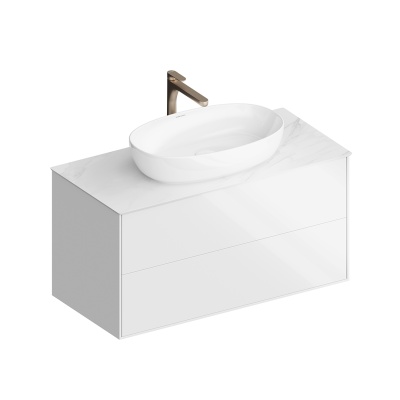 Тумба PLAZA Modern подвесная с ящиками 100, белая Тумба PLAZA Modern подвесная с ящиками 100, белая