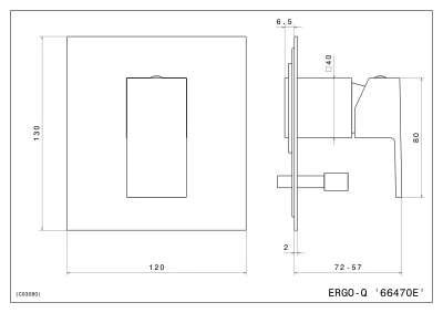 Встроенный однорычажный смеситель FUTURA для душа с переключателем на два потока, матовый черный Встроенный однорычажный смеситель FUTURA для душа с переключателем на два потока, матовый черный