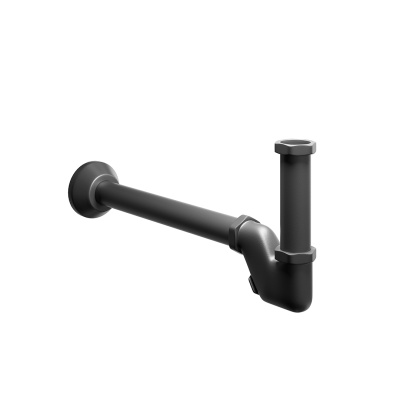Сифон для раковины с декоративной накладкой, матовый черный Сифон для раковины с декоративной накладкой, матовый черный