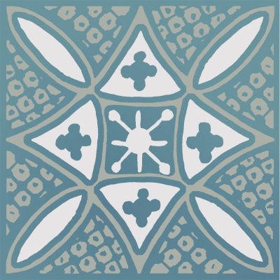 Декор Бахия 2 бирюзовый глянцевый 9,8x9,8x0,7