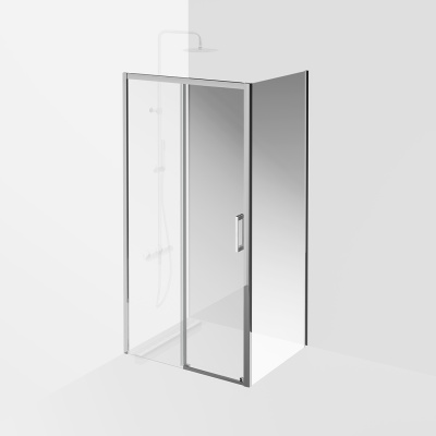 Душевая дверь VETRO, раздвижная, 100х195, хром