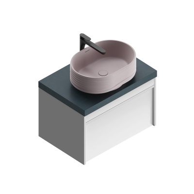 Тумба MODULA подвесная 70 с ящиком 1+1, белая глянцевая Тумба MODULA подвесная 70 с ящиком 1+1, белая глянцевая