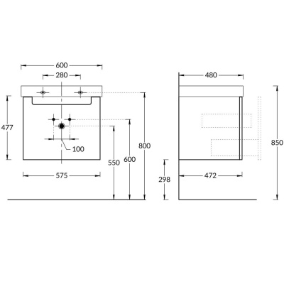 Тумба BUONGIORNO подвесная 60 с ящиком 1 + 1, белая Тумба BUONGIORNO подвесная 60 с ящиком 1 + 1, белая