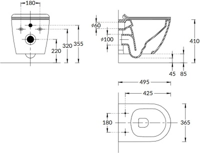 Комплект с подвесным унитазом Sfera, универсальным сиденьем, инсталляцией PRO и кнопкой управления белый глянец Комплект с подвесным унитазом Sfera, универсальным сиденьем, инсталляцией PRO и кнопкой управления белый глянец